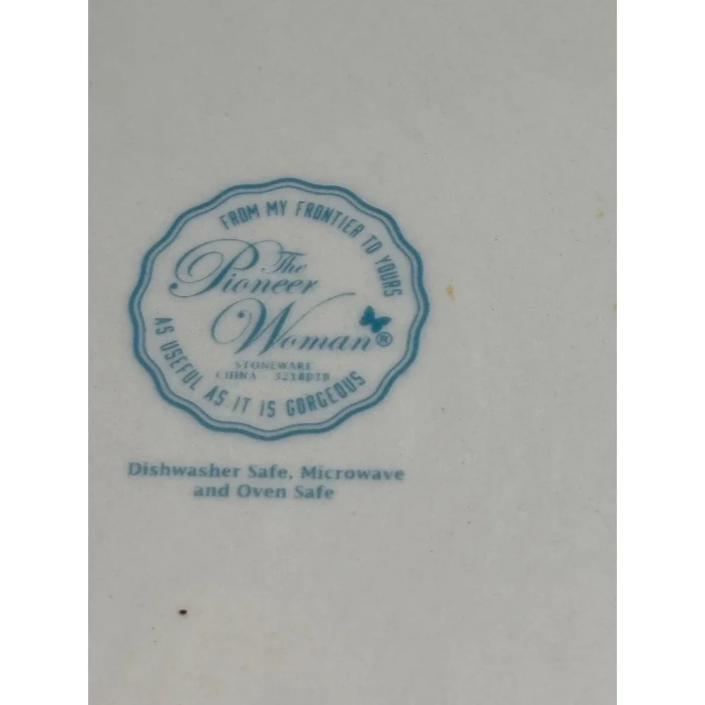 Pioneer Woman Breezy Blossom Round Baker Teal Stoneware 9